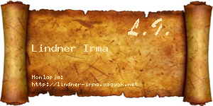 Lindner Irma névjegykártya